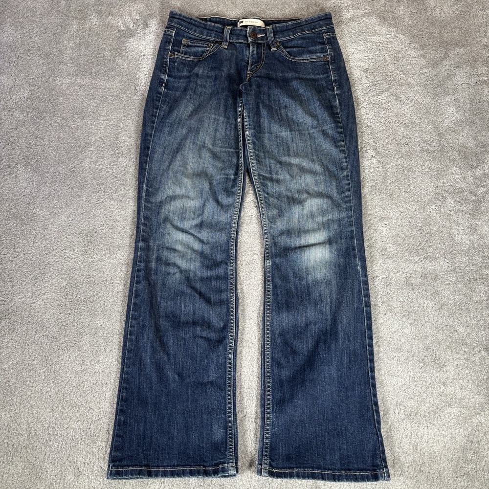 Levis 518 Jeans Womens Size 3 Long Super Low Bootcut Dark Blue Denim Western Y2K